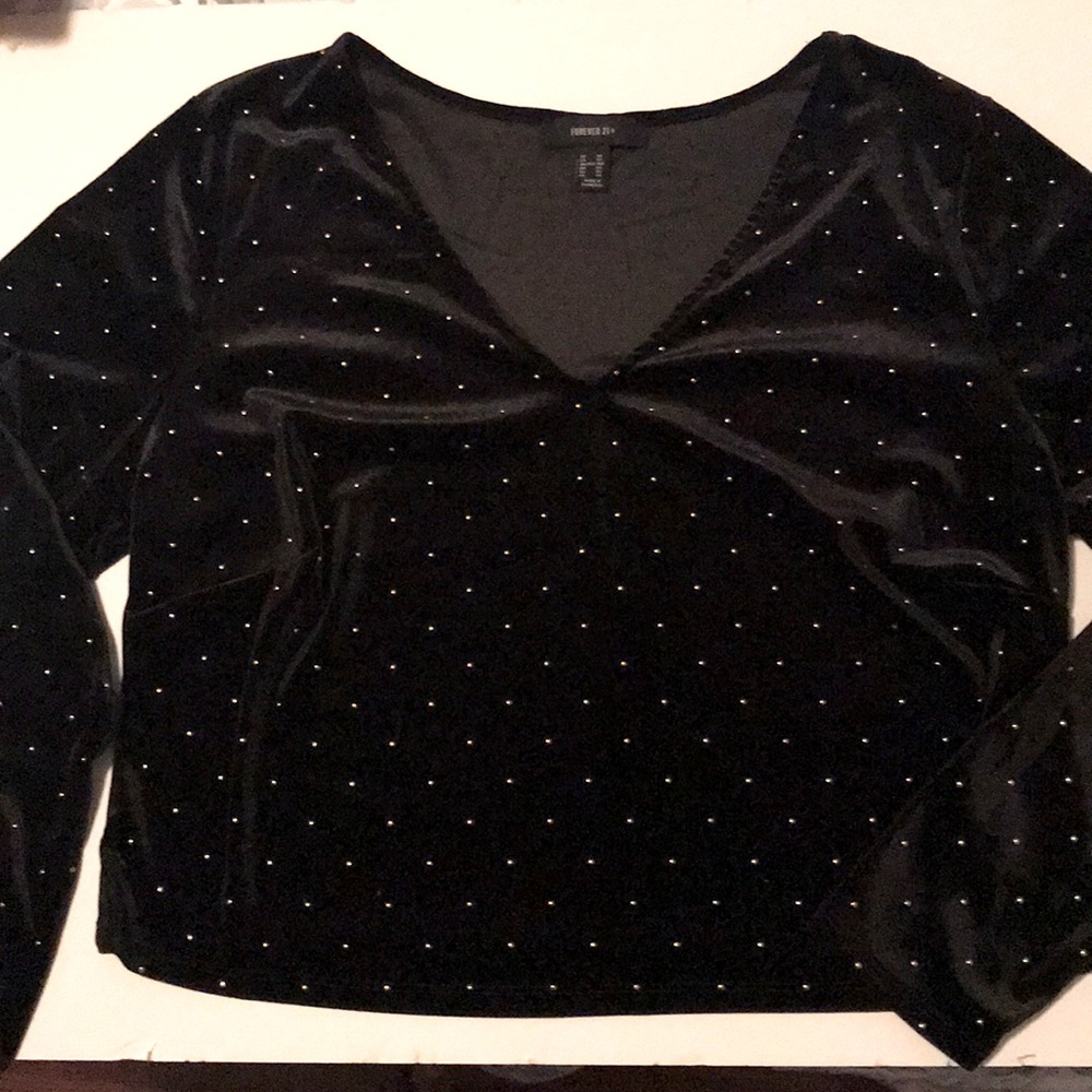 Forever 21+ Gold Stud Crop Top